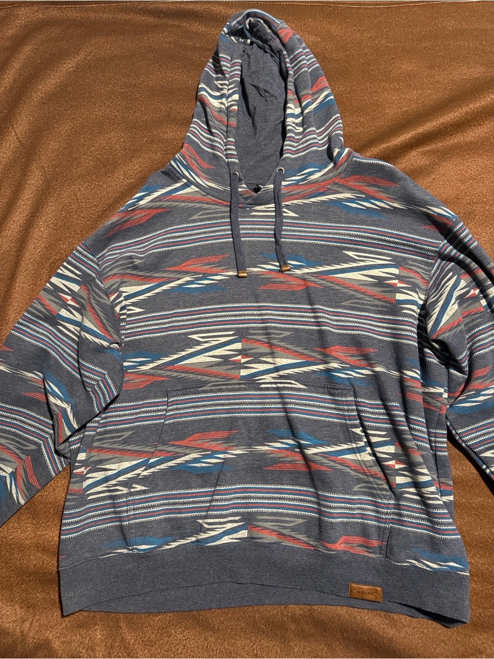 Ariat Navy Aztec Stripe Hooded Pullover